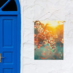 Sunrise Japanese Cherry Blossom Print Garden Flag