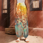 Sunrise Japanese Cherry Blossom Print Harem Pants