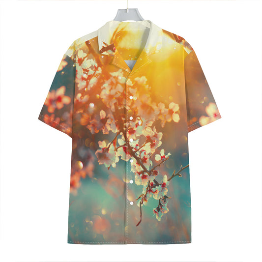 Sunrise Japanese Cherry Blossom Print Hawaiian Shirt
