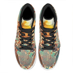 Sunrise Japanese Cherry Blossom Print High Top Leather Sneakers