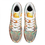 Sunrise Japanese Cherry Blossom Print High Top Leather Sneakers