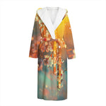 Sunrise Japanese Cherry Blossom Print Hooded Bathrobe