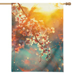 Sunrise Japanese Cherry Blossom Print House Flag
