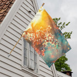 Sunrise Japanese Cherry Blossom Print House Flag
