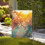 Sunrise Japanese Cherry Blossom Print House Flag