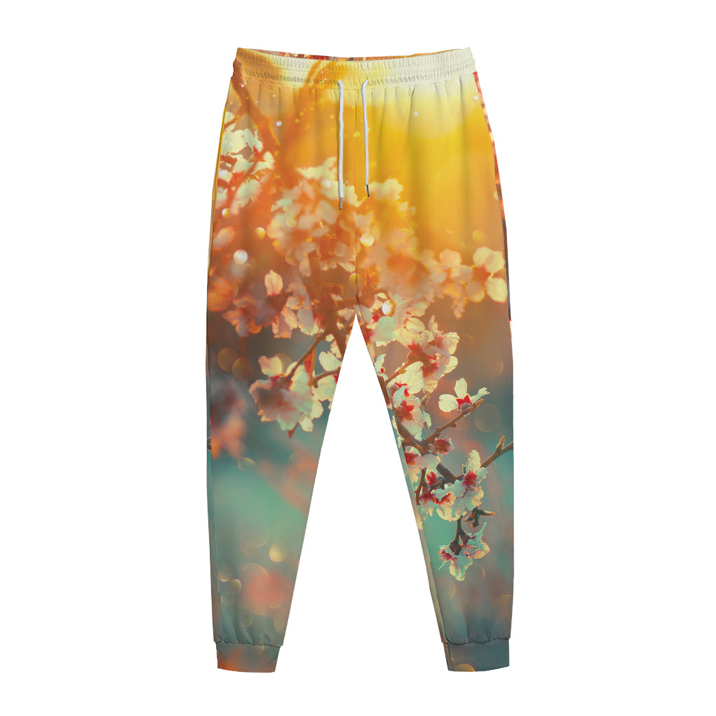 Sunrise Japanese Cherry Blossom Print Jogger Pants