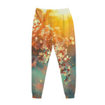 Sunrise Japanese Cherry Blossom Print Jogger Pants