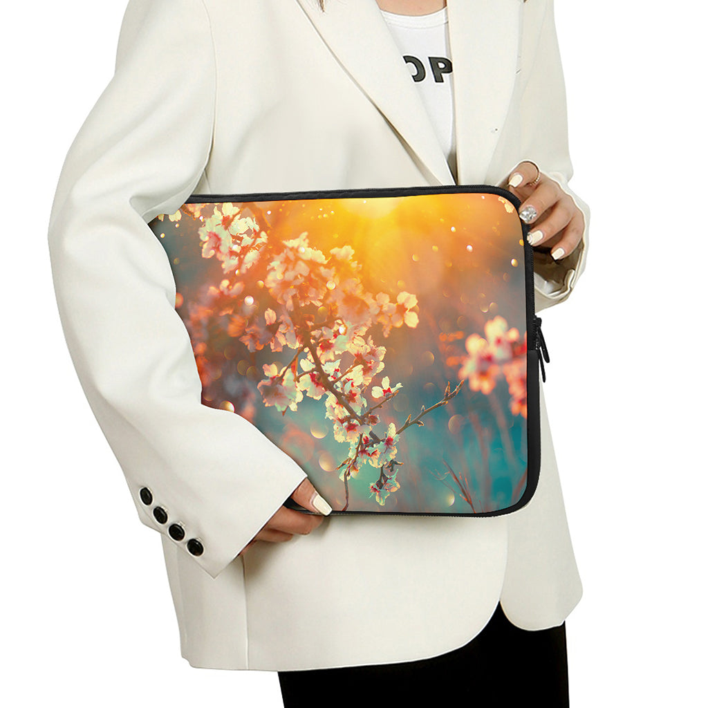 Sunrise Japanese Cherry Blossom Print Laptop Sleeve
