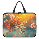 Sunrise Japanese Cherry Blossom Print Laptop Sleeve With Handle