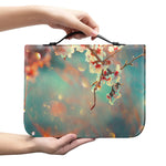 Sunrise Japanese Cherry Blossom Print Leather Bible Cover