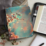 Sunrise Japanese Cherry Blossom Print Leather Bible Cover
