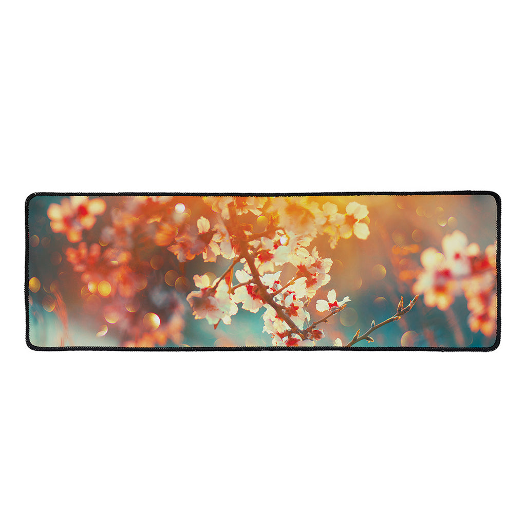 Sunrise Japanese Cherry Blossom Print Long Kitchen Mat