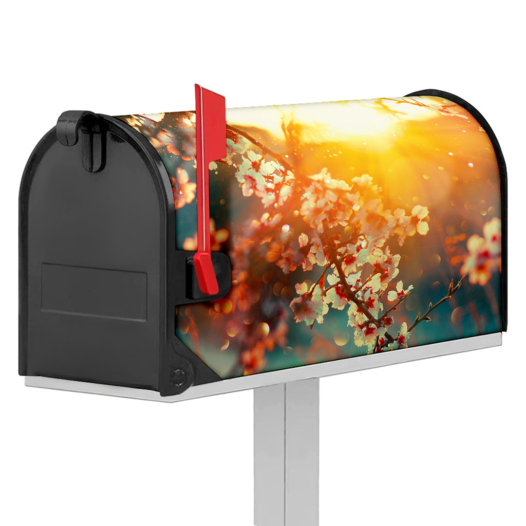 Sunrise Japanese Cherry Blossom Print Mailbox Cover