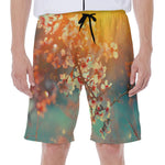 Sunrise Japanese Cherry Blossom Print Men's Beach Shorts