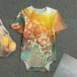 Sunrise Japanese Cherry Blossom Print Men's Bodysuit