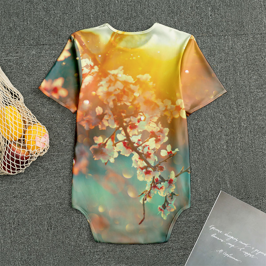 Sunrise Japanese Cherry Blossom Print Men's Bodysuit