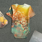 Sunrise Japanese Cherry Blossom Print Men's Bodysuit