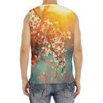 Sunrise Japanese Cherry Blossom Print Men's Fitness Tank Top