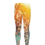 Sunrise Japanese Cherry Blossom Print Men's leggings