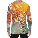 Sunrise Japanese Cherry Blossom Print Men's Long Sleeve T-Shirt