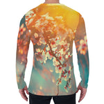 Sunrise Japanese Cherry Blossom Print Men's Long Sleeve T-Shirt