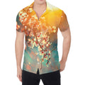 Sunrise Japanese Cherry Blossom Print Men's Shirt
