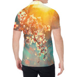 Sunrise Japanese Cherry Blossom Print Men's Shirt