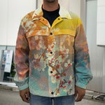 Sunrise Japanese Cherry Blossom Print Men's Shirt Jacket