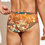 Sunrise Japanese Cherry Blossom Print Men's Swim Briefs