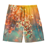Sunrise Japanese Cherry Blossom Print Men's Swim Trunks