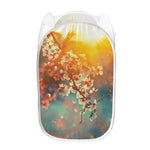 Sunrise Japanese Cherry Blossom Print Mesh Laundry Hamper