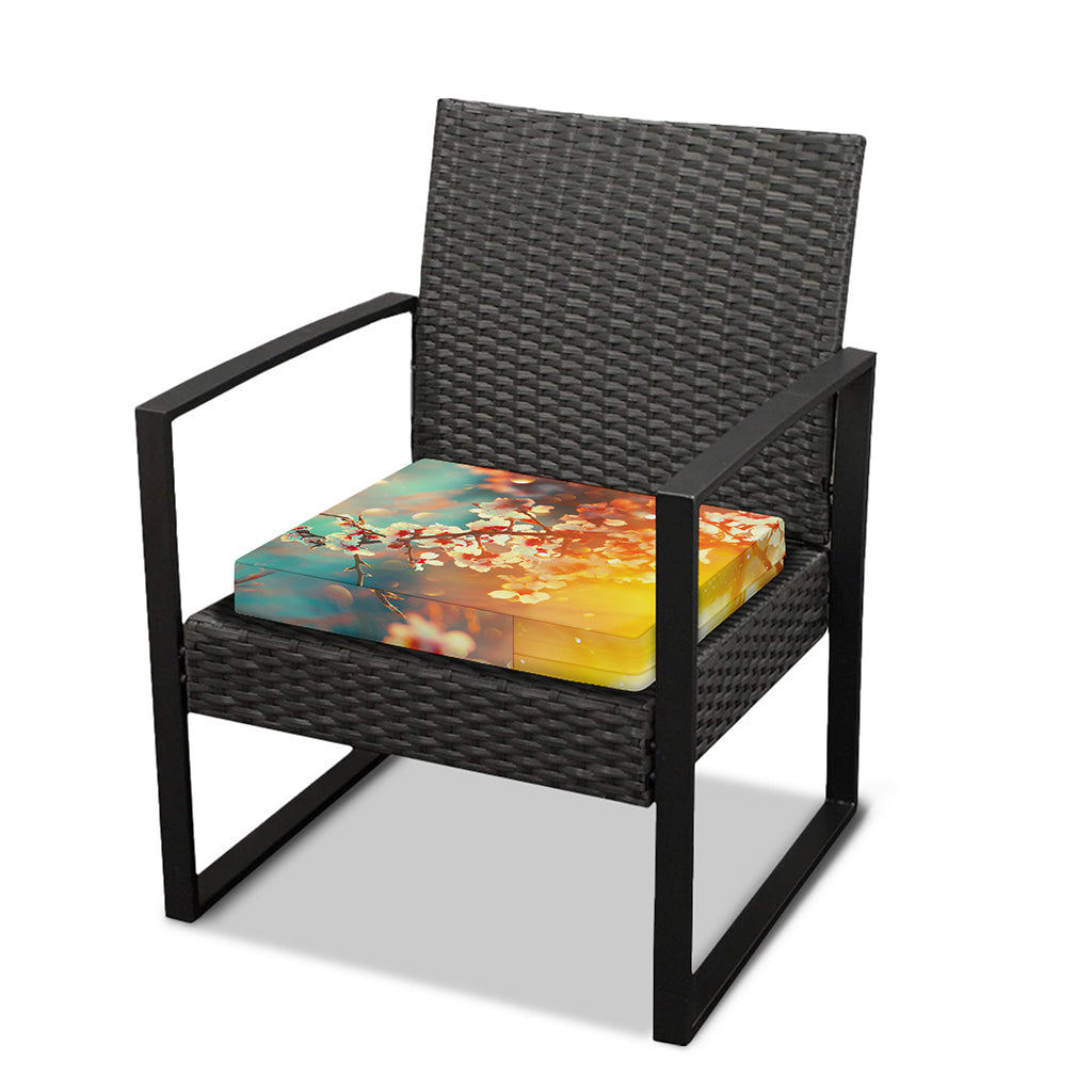 Sunrise Japanese Cherry Blossom Print Outdoor Seat Cushion Cover