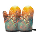Sunrise Japanese Cherry Blossom Print Oven Mitts