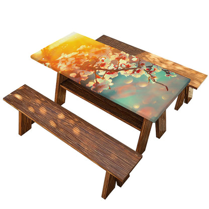 Sunrise Japanese Cherry Blossom Print Picnic Table Cover