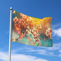 Sunrise Japanese Cherry Blossom Print Polyester Flag