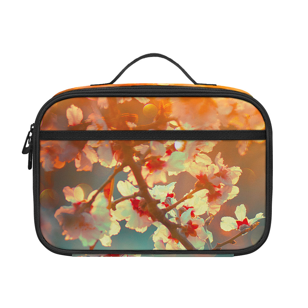 Sunrise Japanese Cherry Blossom Print Portable Lunch Bag