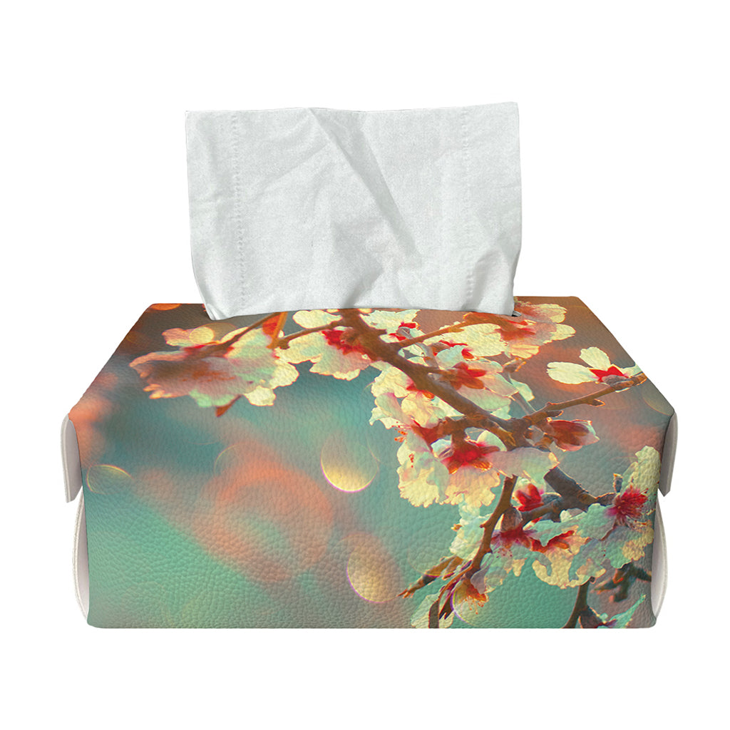 Sunrise Japanese Cherry Blossom Print Rectangle Tissue Box Cover