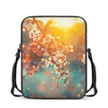 Sunrise Japanese Cherry Blossom Print Rectangular Crossbody Bag