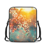 Sunrise Japanese Cherry Blossom Print Rectangular Crossbody Bag