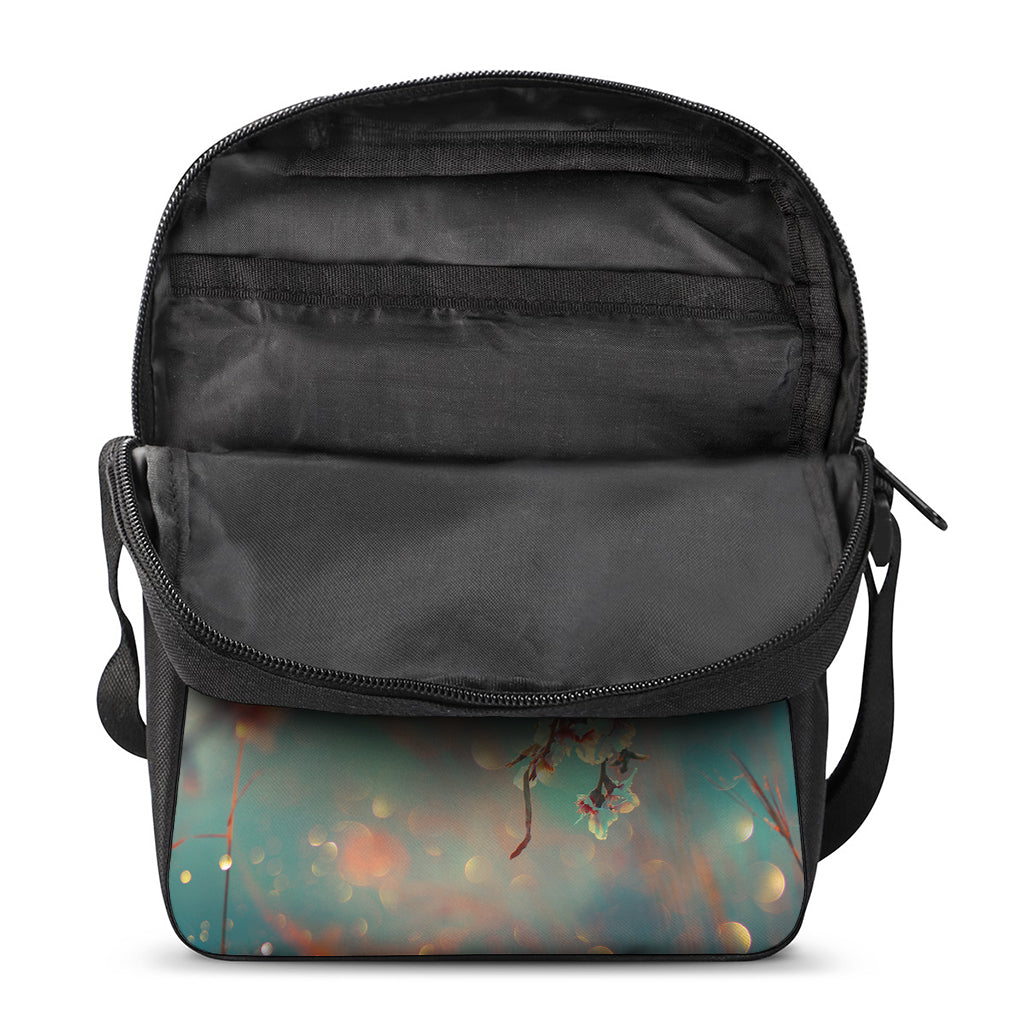 Sunrise Japanese Cherry Blossom Print Rectangular Crossbody Bag