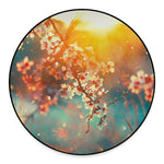 Sunrise Japanese Cherry Blossom Print Round Floor Mat