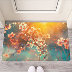 Sunrise Japanese Cherry Blossom Print Rubber Doormat