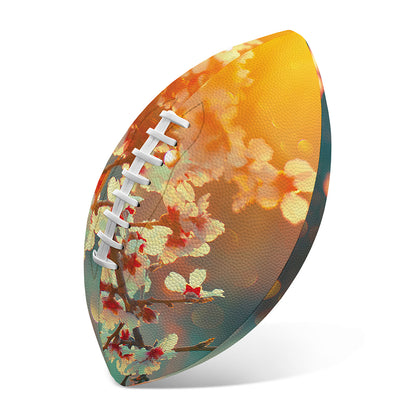 Sunrise Japanese Cherry Blossom Print Rugby Ball