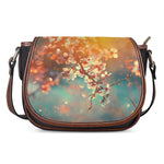 Sunrise Japanese Cherry Blossom Print Saddle Bag