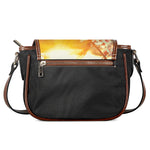 Sunrise Japanese Cherry Blossom Print Saddle Bag