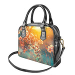 Sunrise Japanese Cherry Blossom Print Shoulder Handbag