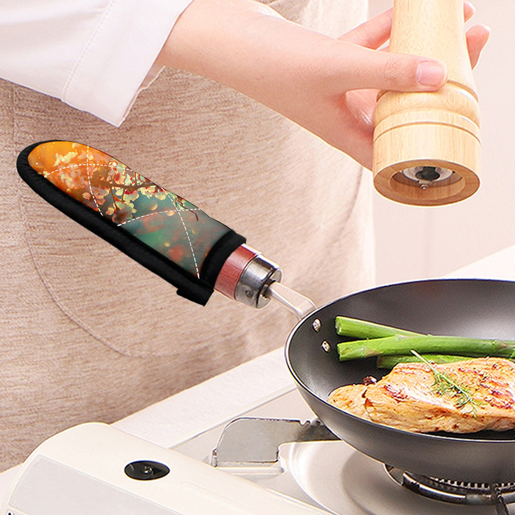 Sunrise Japanese Cherry Blossom Print Skillet Handle Cover