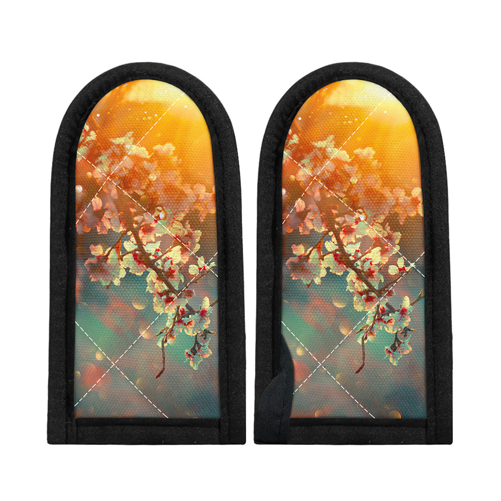 Sunrise Japanese Cherry Blossom Print Skillet Handle Cover
