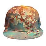 Sunrise Japanese Cherry Blossom Print Snapback Cap