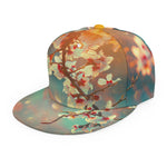 Sunrise Japanese Cherry Blossom Print Snapback Cap